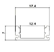 Profil aluminiu 2m alb pentru Banda LED 17.4mm x 7mm cu difuzor alb mat si accesorii prindere/capace V-TAC