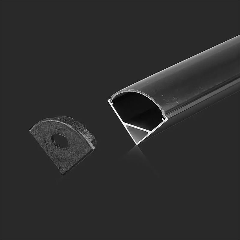 Profil aluminiu pentru banda LED 2m 15.8x15.8.mm pe colt negru V-TAC SKU-2874