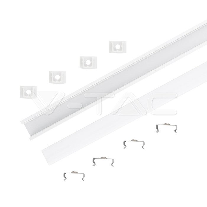 Profil aluminiu pentru banda LED 2m 17.4mm x 12.1mm mat V-TAC