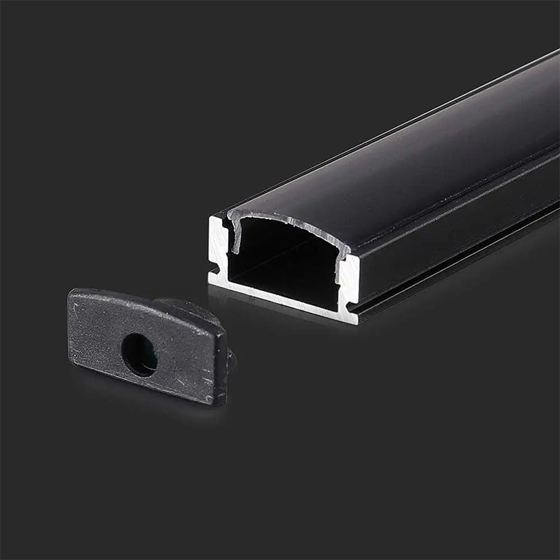 Profil aluminiu pentru banda LED 2m 17.4mm x 7mm negru V-tac SKU-2873