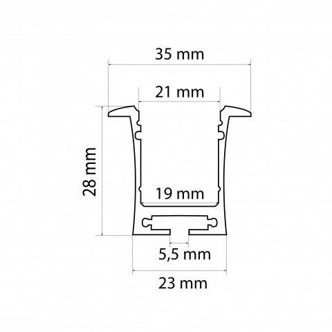 Profil aluminiu pentru benzi LED 35x28mm 1m PHENOM