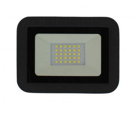 Proiector LED 20W 1600lm IP65 6500K alb rece carcasa aluminiu negru Well