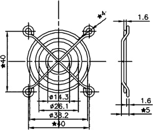 Protectie ventilator metal 50x50mm prindre surub argintiu TQSolution FG-05A