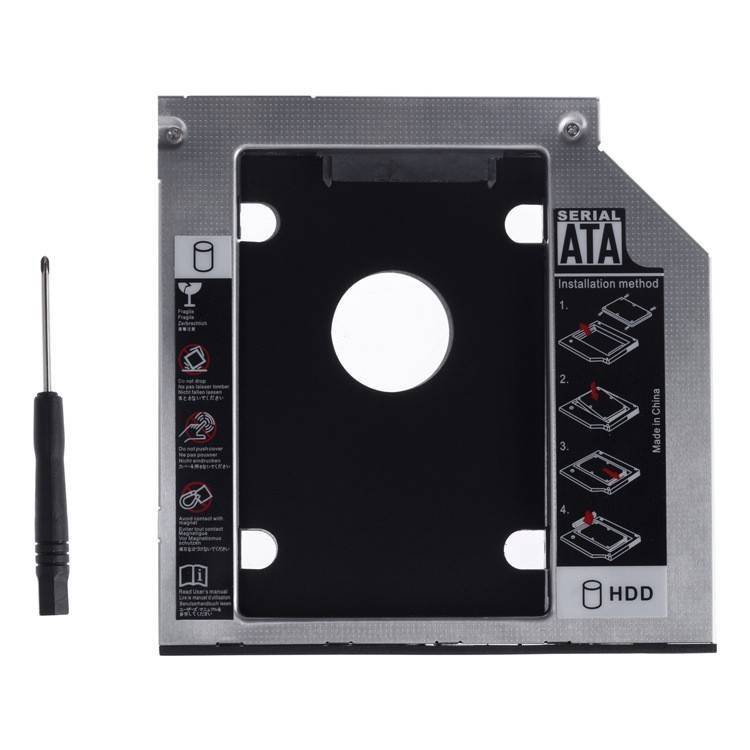 Rack adaptor super slim DVD SATA caddy la 2.5 SATA HDD sau SSD 9mm