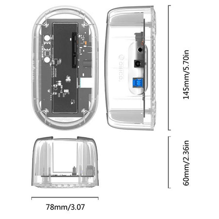 Rack HDD 2.5 3.5 inch USB 3.0 transparent cu docking station Orico