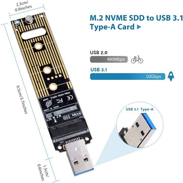 Rack metalic fara carcasa pentru SSD M.2/NGFF 2230 2242 2260 2280 cu port USB 3.0 A max.HDD 6TB