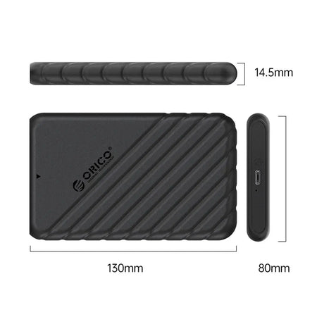 Rack Orico 25PW1-C3-BK USB3.2 2.5 inch conector USB Type-C 130x80x15mm negru