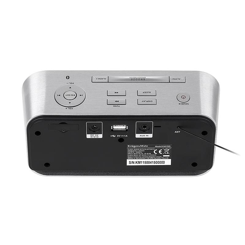 Radio cu ceas si alarma Bluetooth Intrare Aux-in USB Kruger&Matz