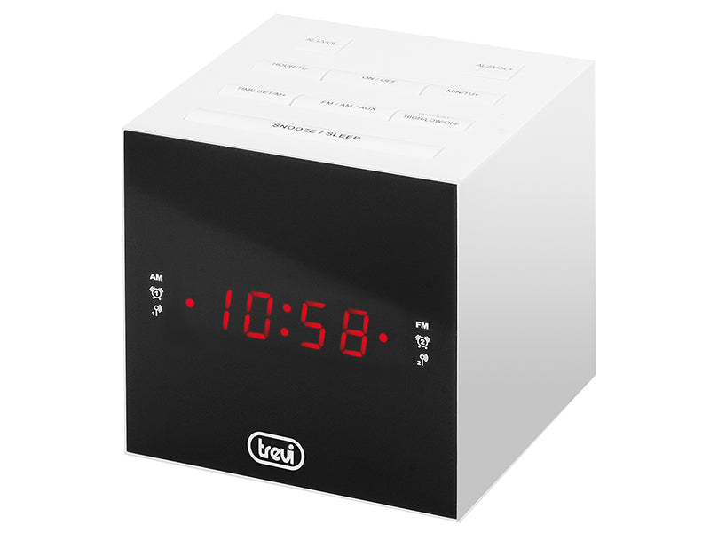 Radio cu ceas si alarma display cu LED RC 855C alb Trevi