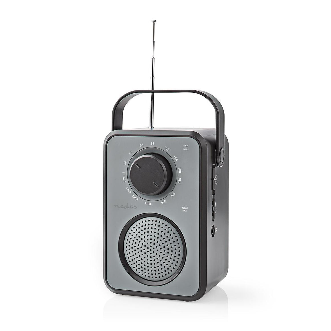 Radio FM Nedis 1.8W gri / negru maner de transport