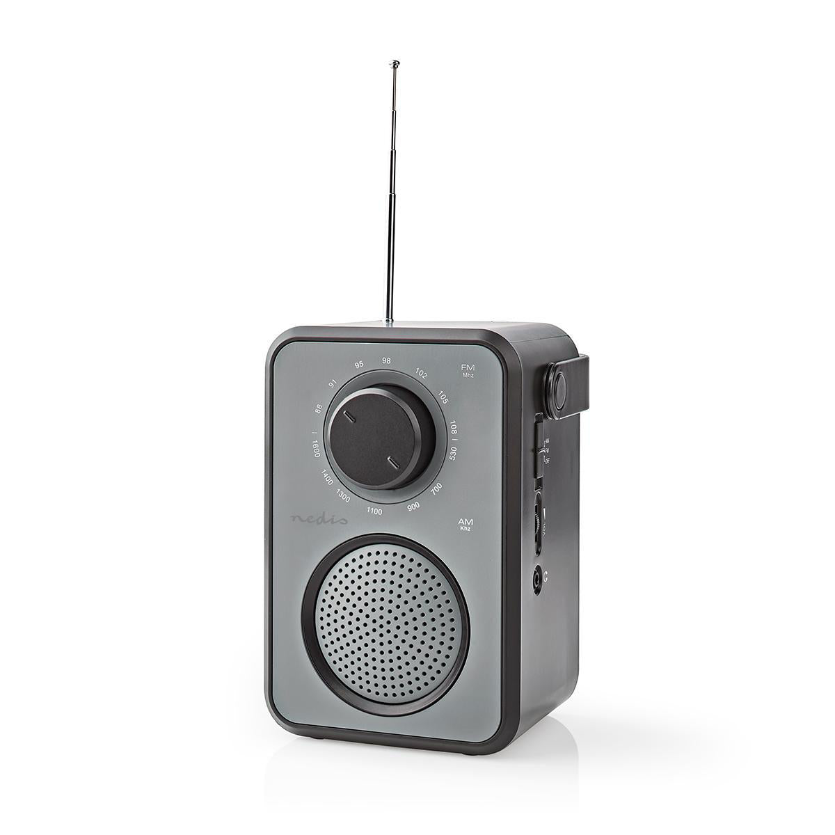 Radio FM Nedis 1.8W gri / negru maner de transport