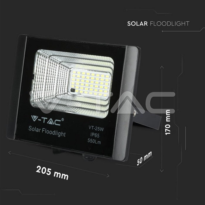 Reflector LED 12W 6000K 550lm cu incarcare solara V-TAC