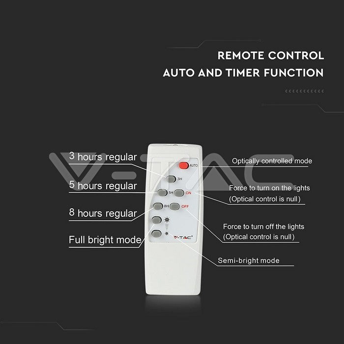 Reflector LED 16W 6000K 1050lm cu incarcare solara V-TAC