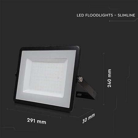 Reflector LED SMD 100W 8000lm 6400K IP65 negru cu cip SAMSUNG V-Tac SKU-414