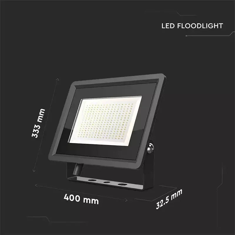 Reflector LED SMD 200W 17600lm 6400K alb rece IP65 negru V-tac SKU-6734