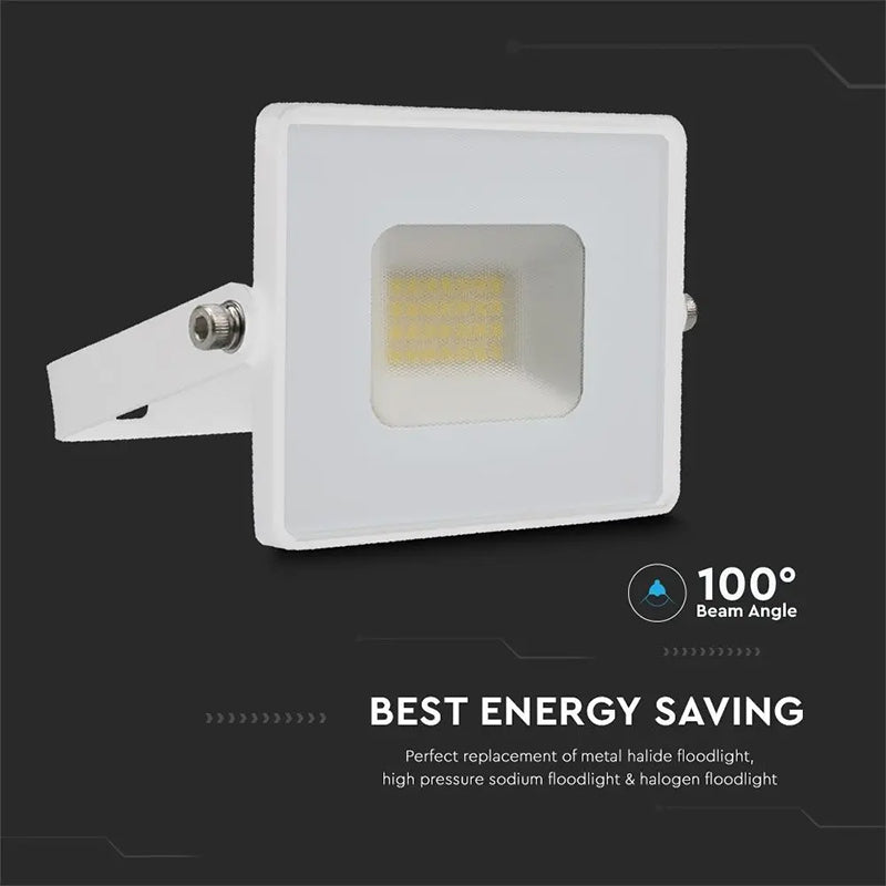 Reflector LED SMD 20W 6500K alb rece 1620lm IP65 alb V-Tac SKU-215951