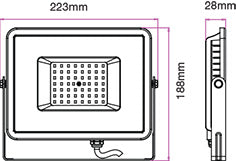 Reflector LED SMD 50W 4000lm 6500K IP65 alb cip SAMSUNG V-TAC