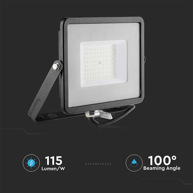 Reflector LED SMD Slim 50W 5750lm 6500K IP65 negru CIP SAMSUNG V-Tac SKU-21761