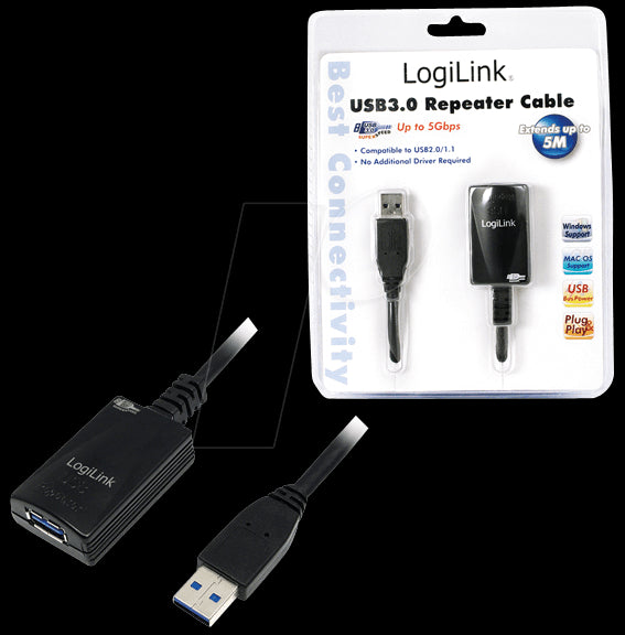 Repeater USB 3.0 5m USB A soclu - USB A mufa LOGILINK UA0127