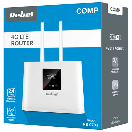 Router Wi-Fi Rebel RB-702 4G LTE Port LAN RJ45