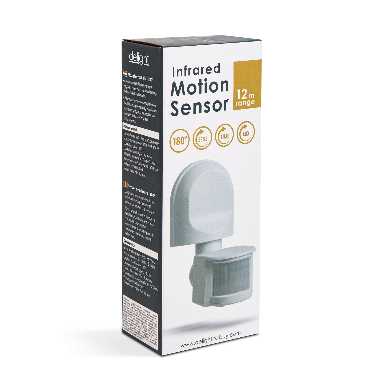 Senzor de miscare 180 12m 1200W IP44 Delight 18701