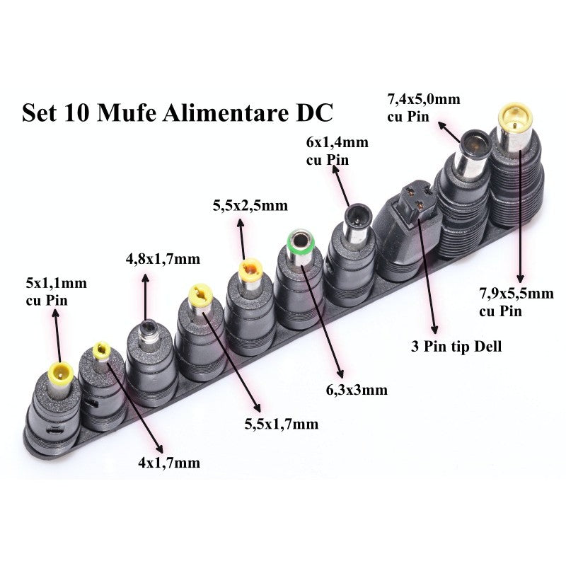 Set 10 mufe adaptoare alimentare DC