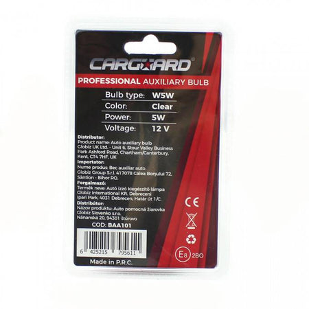 Set 2 becuri W5W incandescent CARGUARD