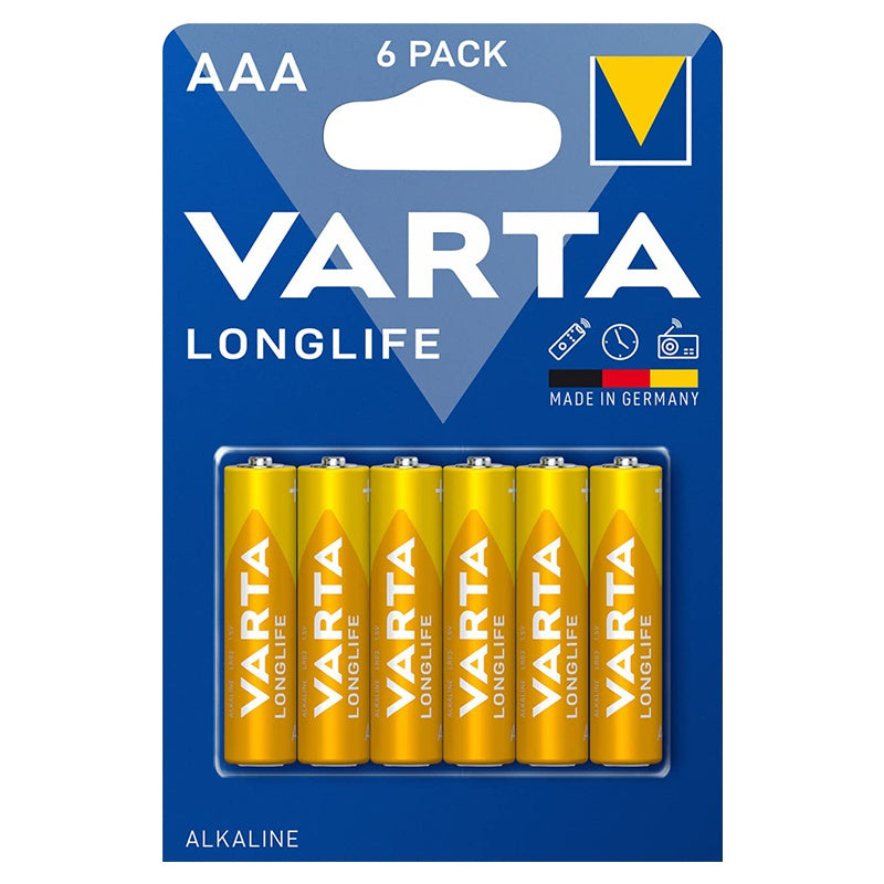 Set 6 baterii alcaline LONGLIFE AAA LR03 6buc VARTA