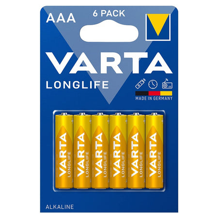 Set 6 baterii alcaline LONGLIFE AAA LR03 6buc VARTA