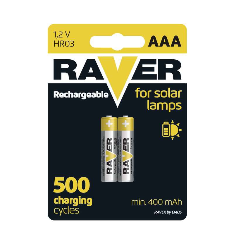 Set acumulatori NIMH RAVER AAA R03 400mA 1.2V pentru lampi solare 2buc