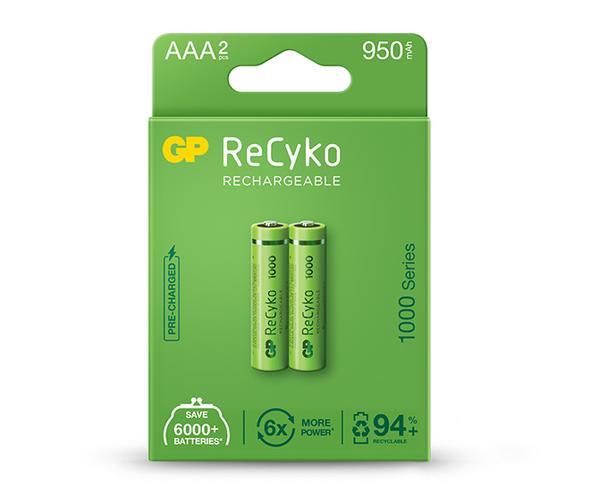 Set acumulatori R3 AAA NiMH 950mAh 2buc GP ReCkyo GP100AAAHCE-2EB2