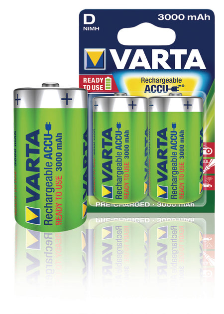 Set acumulatori Varta Ni-Mh D R20 1.2V 3000mAh Ready to use 2buc