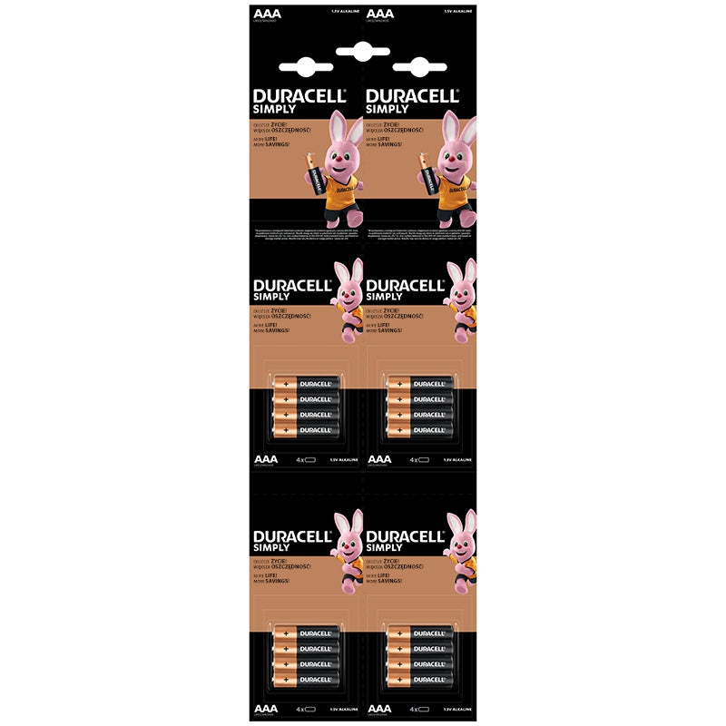 Set baterii alcaline DURACELL AAA LR03 16buc blister MN2400-16