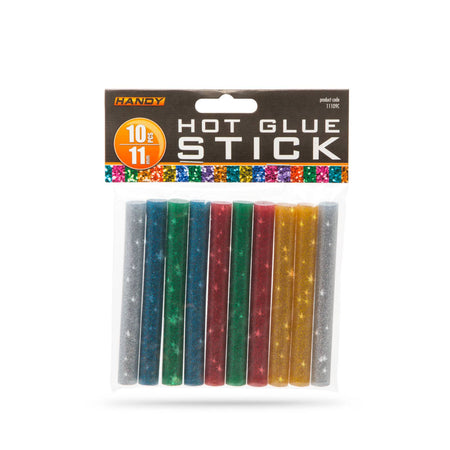 Set baton plastic termoadeziv silicon 11mm x 10cm colorat glitter stralucitor 10buc HANDY