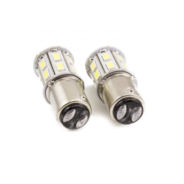 Set becuri LED auto de frana 12V P21/5W BA15D dublu filament 20x5730SMD alb 500lm CARGUARD 2buc