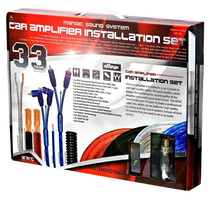 Set cabluri auto 4GA Hi-Fi Profesional 33buc M`N´C 20196-G