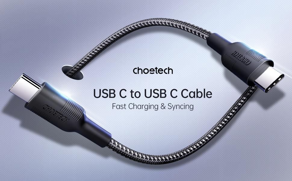 Set cabluri USB type C - USB type C 100W 3buc 1.2m +2x 2m negru Choetech MIX00108 Choetech