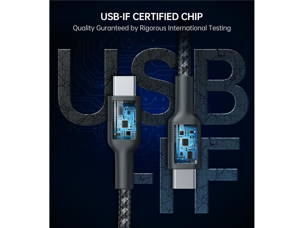 Set cabluri USB type C - USB type C 100W 3buc 1.2m +2x 2m negru Choetech MIX00108 Choetech