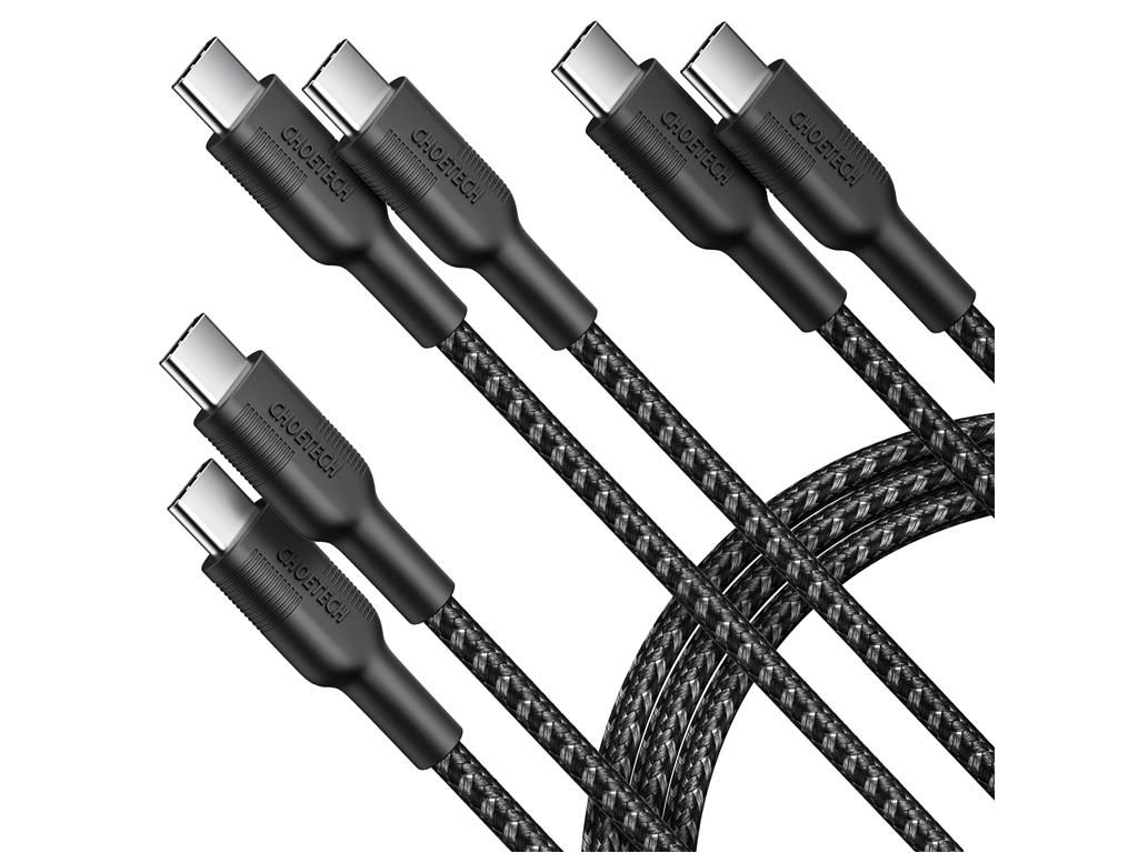 Set cabluri USB type C - USB type C 100W 3buc 1.2m +2x 2m negru Choetech MIX00108 Choetech