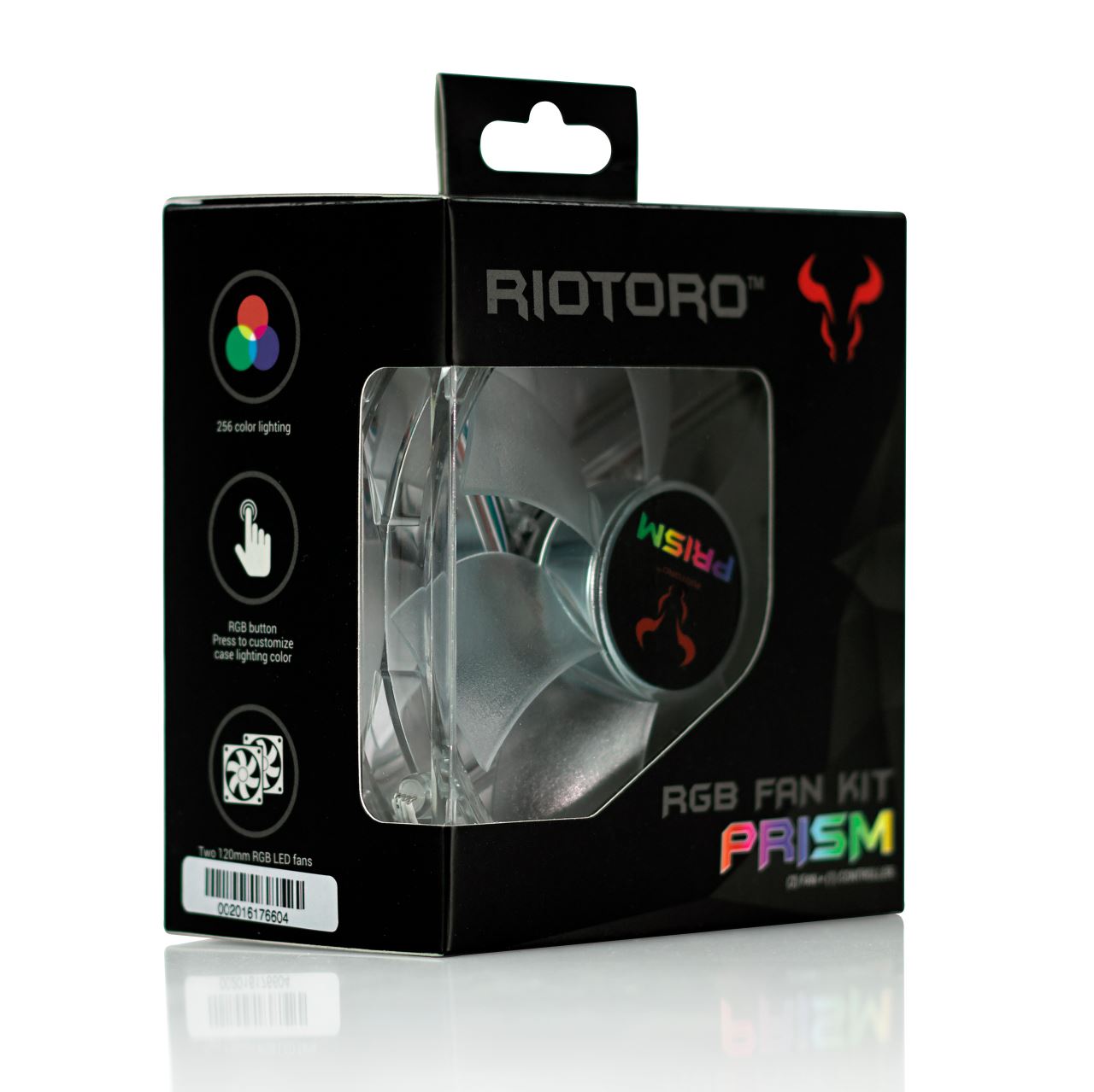 Set controller + 2 ventilatoare Riotoro Prism 120mm iluminare RGB FRGB256-168X