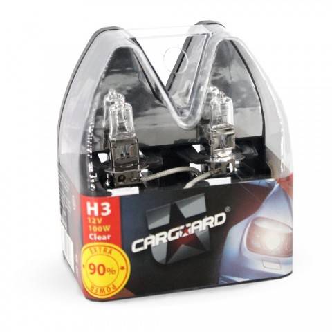 Set de 2 becuri Halogen H3 100W +90% intensitate 12V Carguard