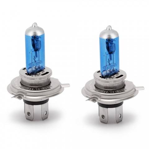 Set de 2 becuri Halogen H4 55W +50% Alb Xenon 12V Carguard