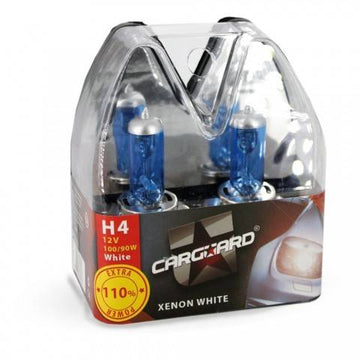 Set de 2 becuri Halogen H4 90W +110% intensitate Alb Xenon 12V Carguard