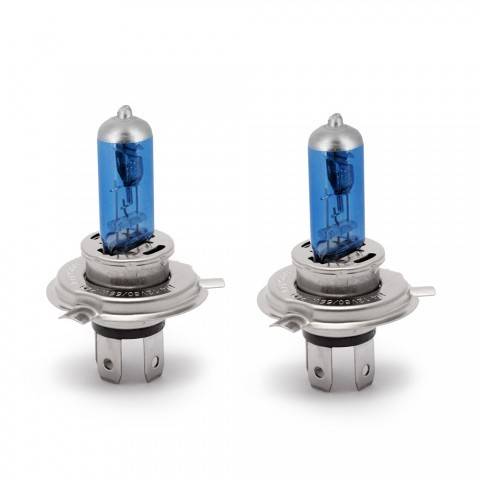 Set de 2 becuri Halogen H4 90W +110% intensitate Alb Xenon 12V Carguard