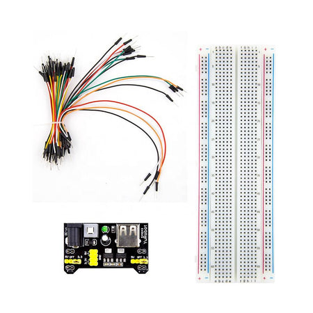 Set placa test breadboard 830 16.5x5.5x0.85cm +Set cabluri breadboard si alimentat