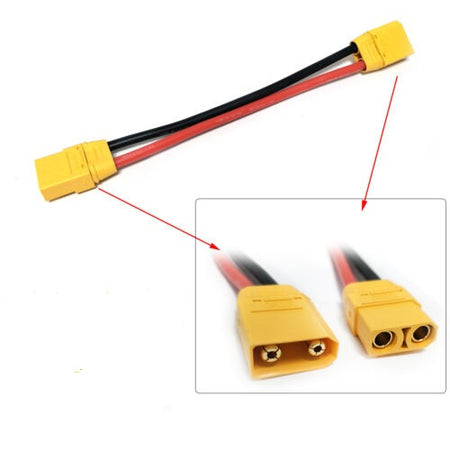 Set prelugitor mufa XT90 tata mama cu cablu siliconic 12AWG 20cm max 30A 500V