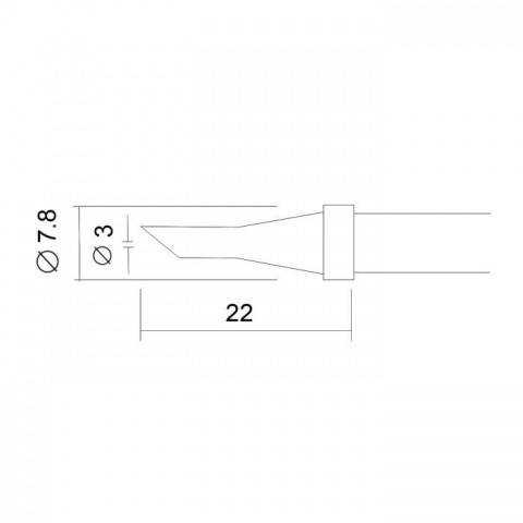 Set varf letcon de lipit 28020 diam. 7.8mm cu varf tesit 3mm 2buc 28933 Fahrenheit