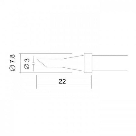 Set varf letcon de lipit 28020 diam. 7.8mm cu varf tesit 3mm 2buc 28933 Fahrenheit