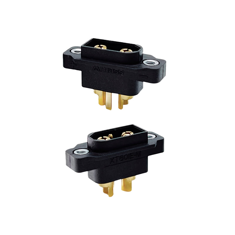 Soclu alimentare DC XT60 tata 3 pin (2+1) lipire neagra 600V AMASS XT60IE-M