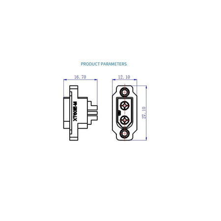 Soclu alimentare DC XT60 tata 3 pin (2+1) lipire neagra 600V AMASS XT60IE-M